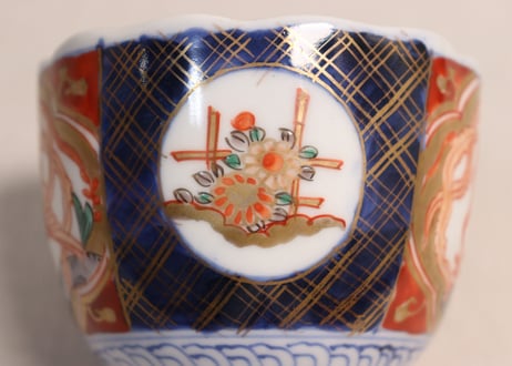 明治前期色絵菊と鳳凰図向付