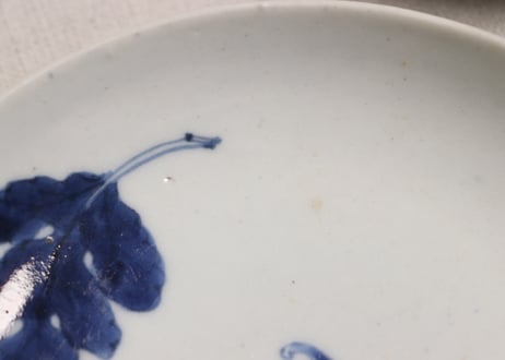 江戸中期染付流水に菊図小皿②フリモノ