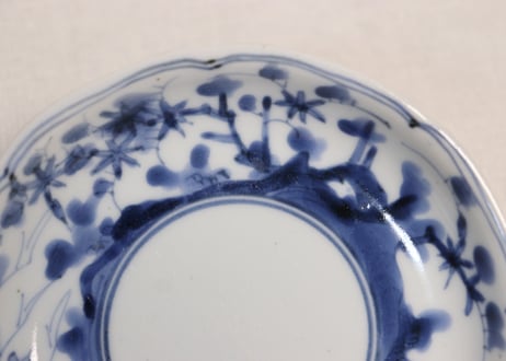 江戸中期染付紅葉と鹿図小皿