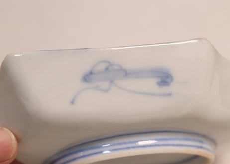 明治前期色絵竹梅図菱形皿①