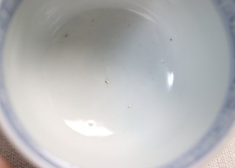 江戸幕末染付六方梅図向付②濃いめ