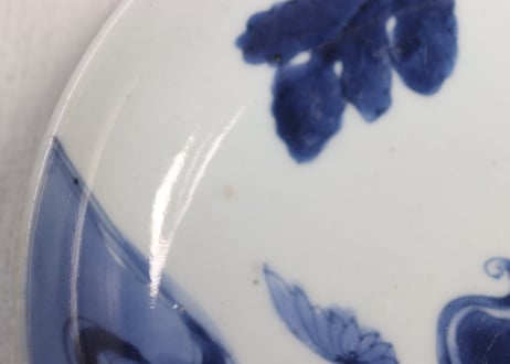 江戸中期染付流水に菊図小皿②フリモノ