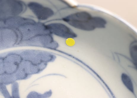 江戸後期染付牡丹図五弁なます皿②少甘手,フリモノ,ややかたつき