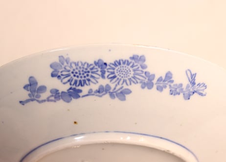 明治後期～大正銅判花鳥図7寸皿②かたつき