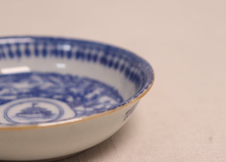 明治後期～大正銅判麒麟と龍と鳳凰図小皿