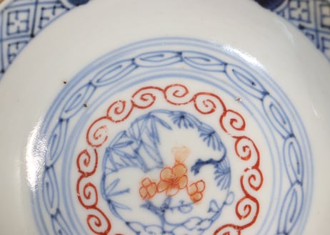 江戸幕末赤絵金彩鳳凰図蓋茶碗