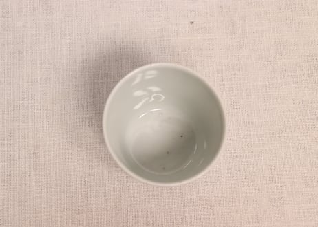 明治前期東北の焼染付縦縞図猪口