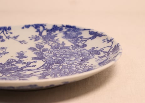 明治後期～大正銅判花鳥図7寸皿④柄違い,かたつき