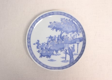 明治後期~大正銅判夜桜花見図6寸皿①