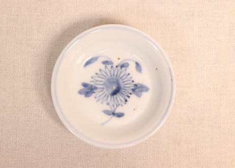 江戸幕末染付菊図小皿②窯傷