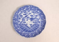 明治後期~大正銅判龍に波千鳥図7寸皿①