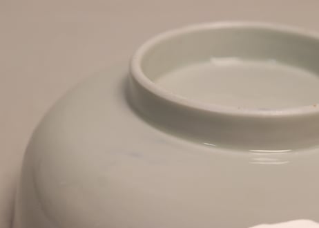 明治後期～大正吹墨金彩富士に菊図6寸鉢