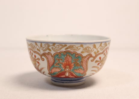 明治前期色絵団龍と牡丹図通り物蒸茶碗②