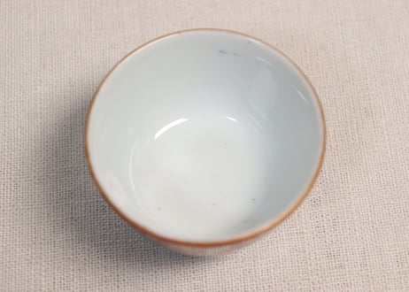 明治前期色絵屋敷と花図煎茶碗　5客組