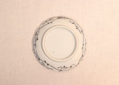 江戸後期色絵花と幾何学文図小皿①