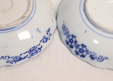 明治後期~大正紙刷桜と菊図なます皿