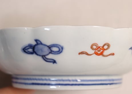 明治前期色絵御簾とくす玉図なます皿①