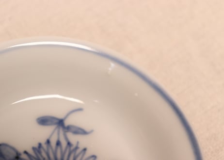 江戸幕末染付菊図小皿①