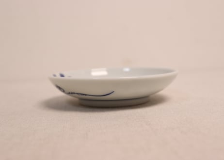 明治前期染付萩図小皿