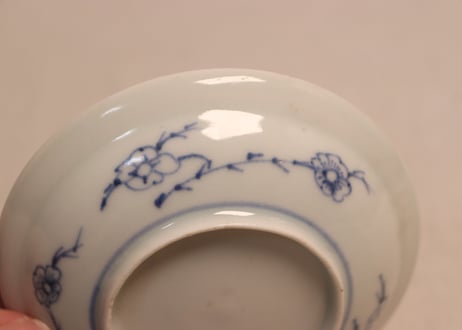 江戸幕末染付鉄線図小皿②裏側柄違い