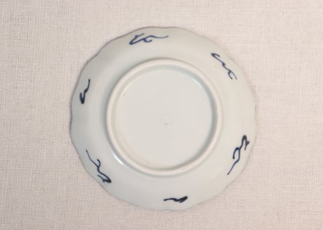 江戸後期染付捻子に龍図小皿