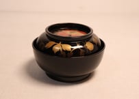 総黒蒔絵牡丹図菓子椀①