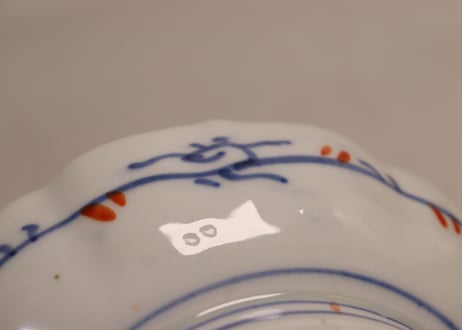 明治前期色絵菊と牡丹図なます皿