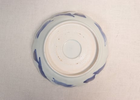 江戸幕末色絵山水図大なます皿①