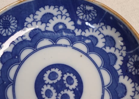 明治後期~大正銅判花散らし図小皿②少かたつき