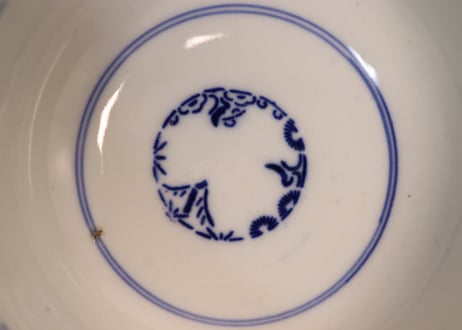 明治前期紙刷唐子図蓋茶碗