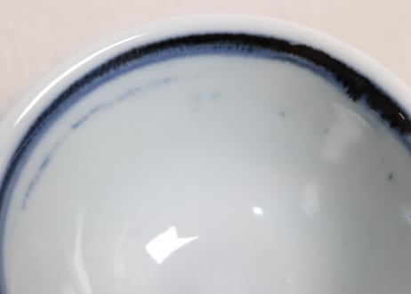 明治前期染付六方剣先図向付