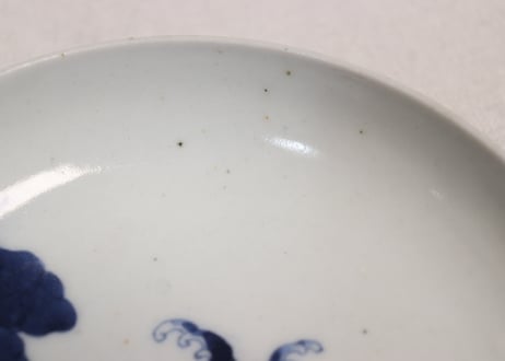 江戸中期染付流水に菊図小皿①