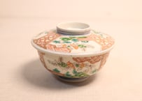 明治前期色絵松竹梅図蒸茶碗
