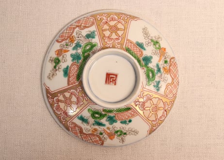 明治前期色絵松竹梅図蒸茶碗