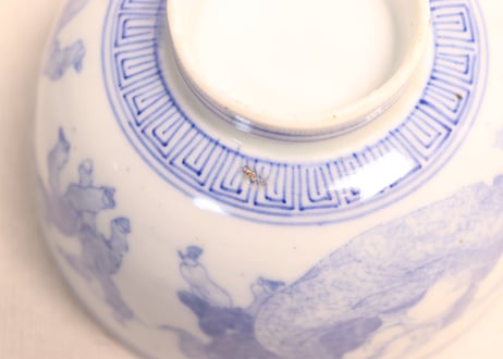 明治後期～大正銅判布袋様と唐子図蒸茶碗①