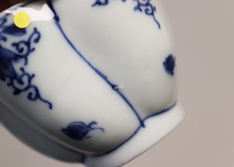 明治前期染付花図梅型五弁向付②ノミホツ