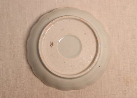 江戸後期染付草花割絵図なます皿④ノミホツ,少かたつき