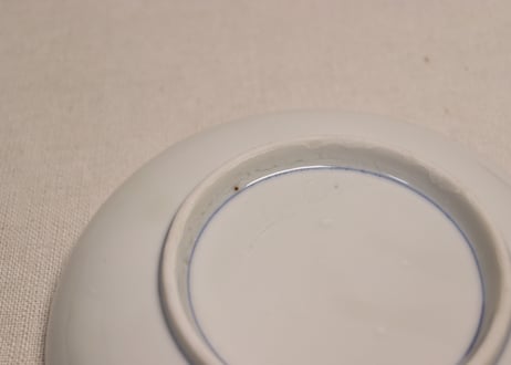 明治後期~大正染付寿文字に菊花図総柄5寸皿