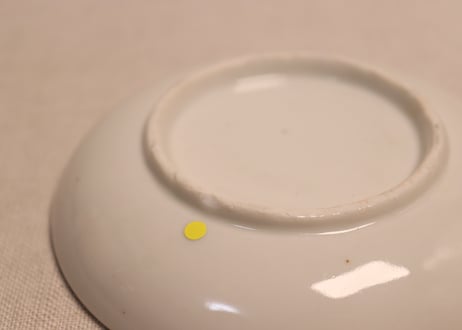 大正~昭和戦前色絵松鶴図小皿②高台ホツ