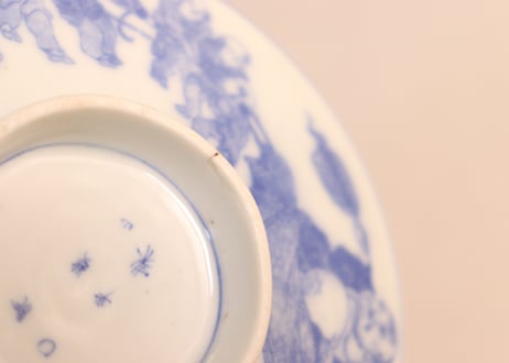 明治後期～大正銅判布袋様と唐子図蒸茶碗①