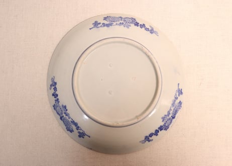 明治後期～大正銅判花鳥図7寸皿④柄違い,かたつき