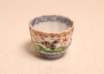 明治前期色絵花と蝶図通り物小向付