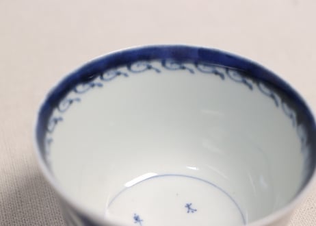 江戸幕末染付なずな文図向付②黒点