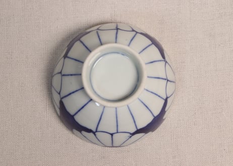 大正~昭和戦前染付菊花図蓋なし茶碗