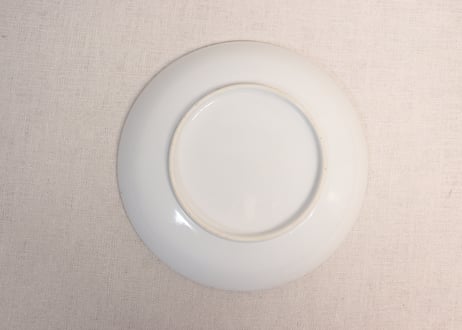明治前期金彩赤絵菊図6寸皿③色擦れ