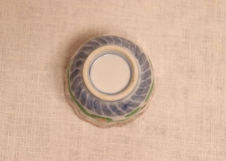 明治前期色絵花と蝶図通り物小向付