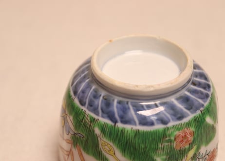 明治前期色絵花と蝶図通り物向付