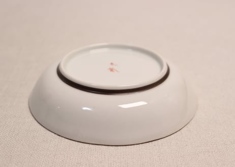 大正~昭和戦前九谷焼色絵扇面図小皿