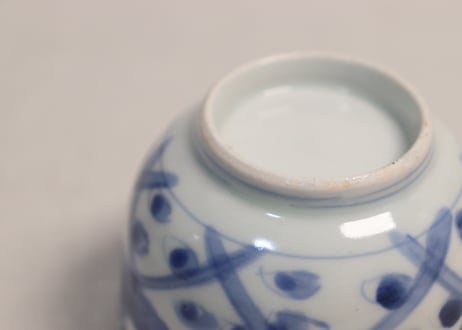 江戸幕末染付六方梅図向付①淡め