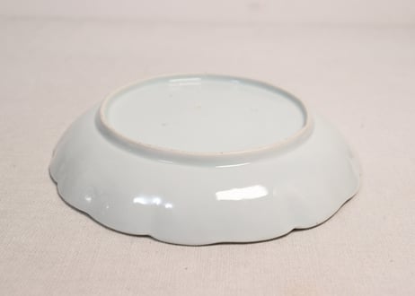 江戸後期染付牡丹図6.5寸皿①